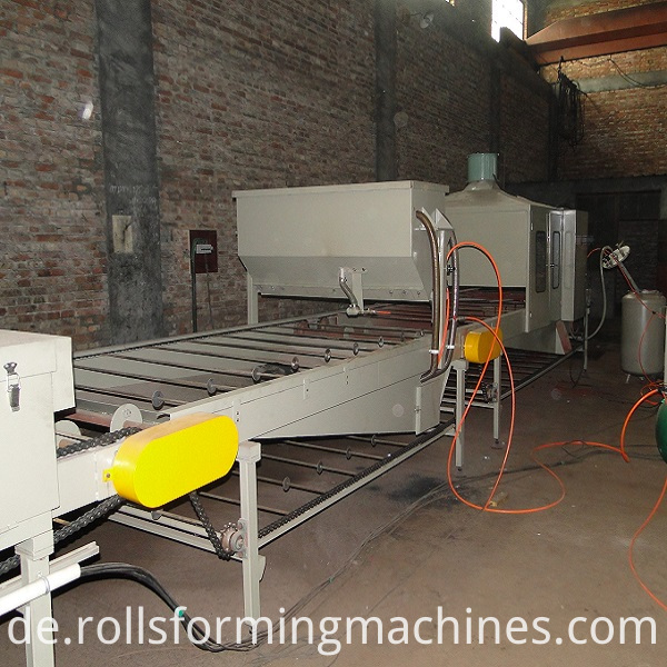Steinschlag-beschichtete Dachziegel-Maschine mit Schlitz-Linie Stone Chip Coated Roof Tile Machine with Slitting Line